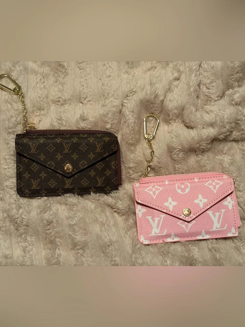 Pink or Brown Card Holder Pouch